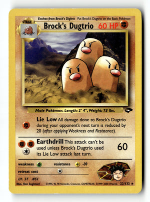 Pokemon Card Brock's Dugtrio LP Gym Challenge 22/132