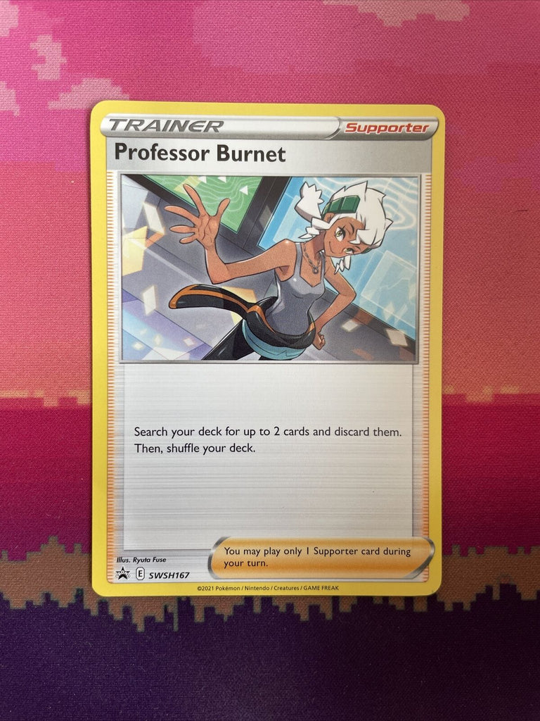 Pokemon Card Professor Burnet SWSH167 Black Star Promo Near