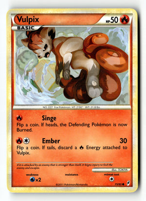 Pokemon Card Vulpix LP Call of Legends 75/95
