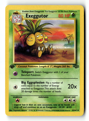 Pokemon Card Exeggutor 1st Edition LP Jungle 35/64