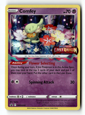 Pokemon Card Comfey - Prerelease Holo LP Sword & Shield Promo Card SWSH242