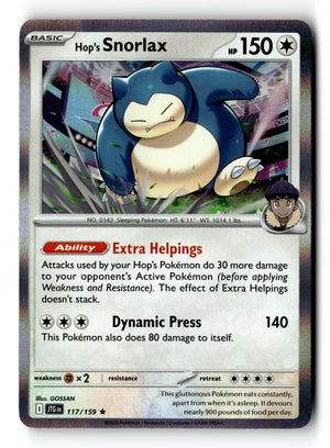 Pokemon Card Hop's Snorlax - GameStop Cosmos Holo LP Promo 117/159