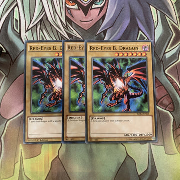 LDK2-ENJ01 x3 Red-Eyes B. Dragon Common Excellent Condition Yugioh