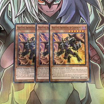 LDK2-ENJ03 x3 Red-Eyes Archfiend of Lightning Common Excellent Condition Yugioh