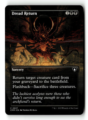 MTG Dread Return (Borderless) Commander Masters LP Magic The Gathering