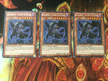 DP11-EN005 3x Blackwing - Elphin the Raven Rare 1st Edition Yugioh! Cards