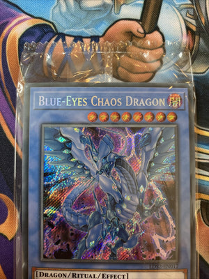 YUGIOH Blue-Eyes Chaos Dragon LDS2-EN017 1st Edition Secret Rare SEALED (back)
