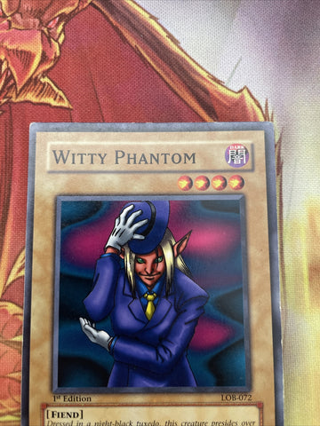 LOB-072 Yugioh WITTY PHANTOM 1ST ED COMMON EXC (back)