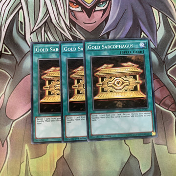 LDK2-ENY22 x3 Gold Sarcophagus Common Excellent Condition Yugioh