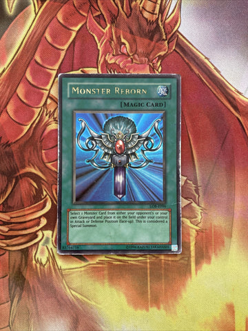 LOB-E096 Monster Reborn - Unlimited Edition - HEAVY PLAY Yugioh