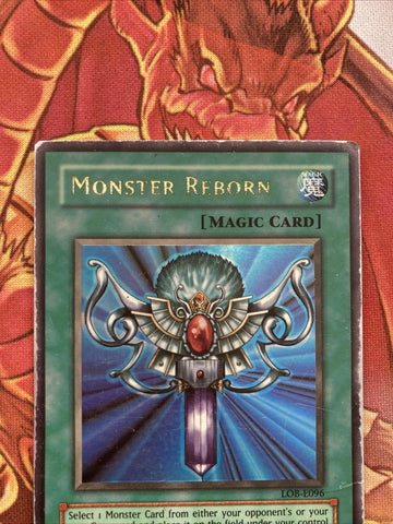LOB-E096 Monster Reborn - Unlimited Edition - HEAVY PLAY Yugioh (back)