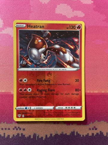 Pokemon Card Heatran Darkness Ablaze Reverse Holo Rare 025/189 Near Mint