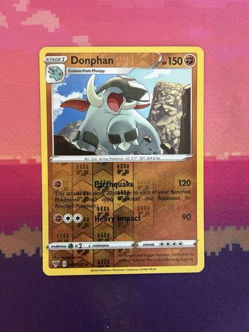 Pokemon Card Donphan Vivid Voltage Reverse Holo Rare 087/185 Near Mint