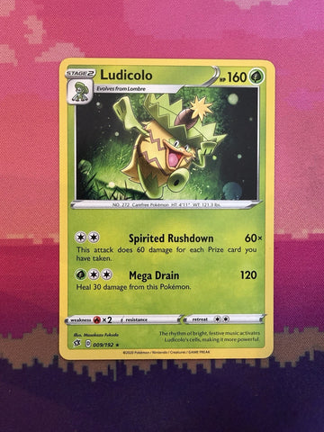 Pokemon Card Ludicolo Rebel Clash Rare 009/192 Near Mint