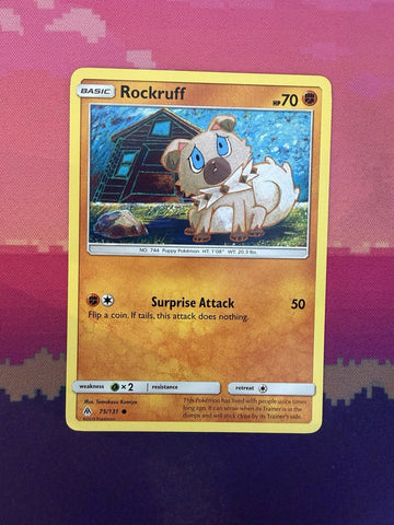 Pokemon Card Rockruff Forbidden Light Common 75/131 Near Mint