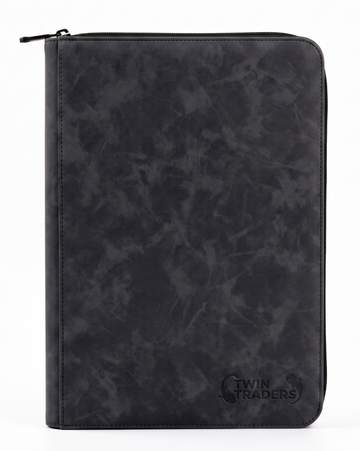 TwinTraders 9 Pocket Trading Card Binder | Premium Suede Texture | Black
