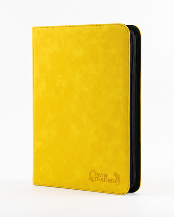 TwinTraders 9 Pocket Trading Card Binder | Premium Suede Texture | Yellow (back)