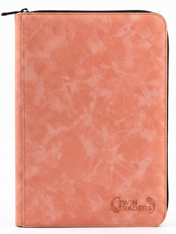 TwinTraders 9 Pocket Trading Card Binder | Premium Suede Texture | Pink
