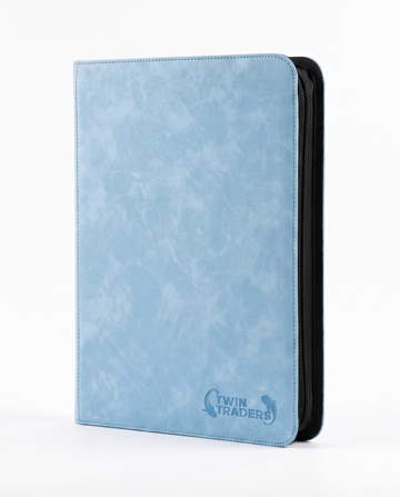 TwinTraders 9 Pocket Trading Card Binder | Premium Suede Texture | Light Blue (back)