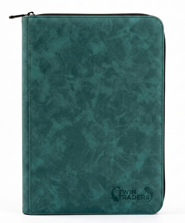 TwinTraders 9 Pocket Trading Card Binder | Premium Suede Texture |Dark Turquoise