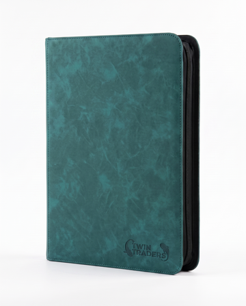 TwinTraders 9 Pocket Trading Card Binder | Premium Suede Texture |Dark Turquoise (back)