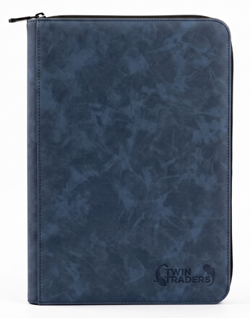 TwinTraders 9 Pocket Trading Card Binder | Premium Suede Texture | Blue