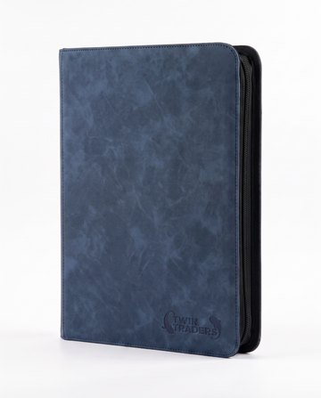 TwinTraders 9 Pocket Trading Card Binder | Premium Suede Texture | Blue (back)