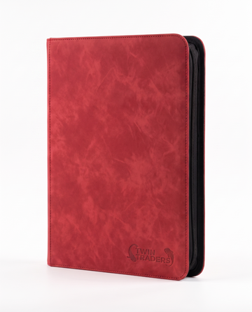 TwinTraders 9 Pocket Trading Card Binder | Premium Suede Texture | Red (back)