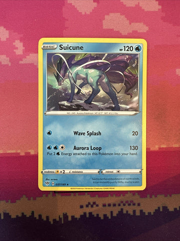 Pokemon Card Suicune Darkness Ablaze Rare 037/189 Near Mint