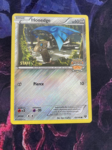 Pokemon Card Honedge 83/146 Pokemon Regional Championships Promo STAFF Near Mint