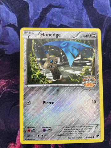 Pokemon Card Honedge 83/146 Pokemon Regional Championships Promo STAFF Near Mint (back)