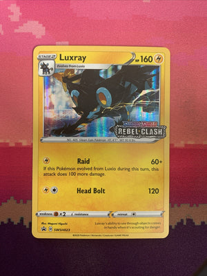 Pokemon Card Luxray SWSH023 Black Star Promo STAMPED Rebel Clash Near Mint