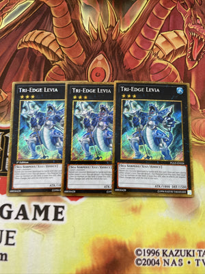PGLD-EN026 TRI-EDGE LEVIA YUGIOH CARDS X3