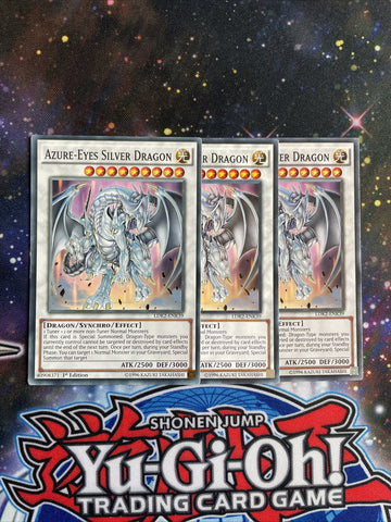 LDK2-ENK39 x3 Azure-Eyes Silver Dragon Common Playset Yugioh