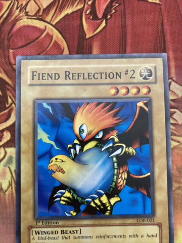 LOB-021 YuGiOh FIEND REFLECTION #2 1st Edition NM (back)