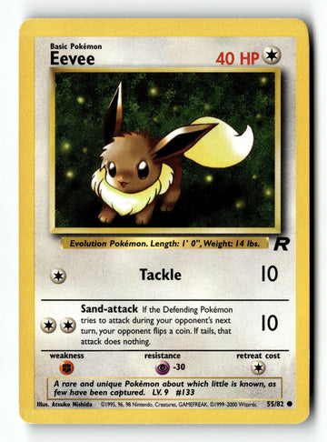 Pokemon Card Eevee Unlimited LP Team Rocket 55/82