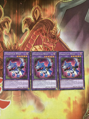 NECH-EN047 x3 Frightfur Wolf Rare 1st Edition Mint YuGiOh Card