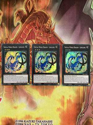 PHRA-EN098 3 x Virtual World Dragon - Longlong Super Rare 1st Edition NEW YuGiOh