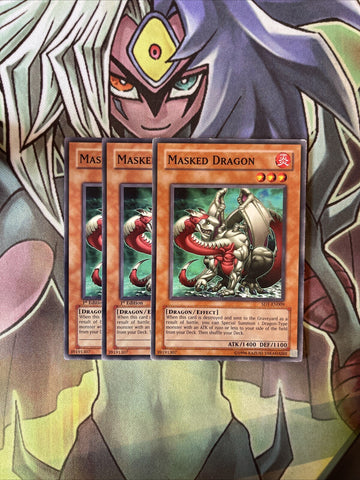 SD1-EN009 x3 Masked Dragon Common Excellent Condition Yugioh