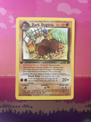 Pokemon Card Dark Dugtrio Team Rocket 1st Edition Rare 23/82 Near Mint