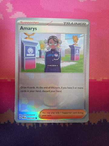 Pokemon Card Amarys Prismatic Evolution Pokeball Reverse 093/131 Near Mint