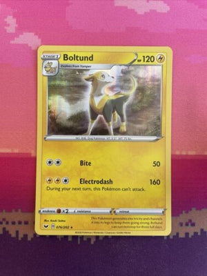 Pokemon Card Boltund Sword & Shield Holo Rare 076/202 Near Mint