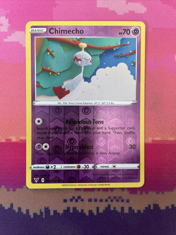 Pokemon Card Chimecho Vivid Voltage Reverse Holo 072/185 Near Mint