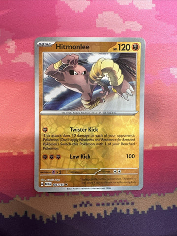 Pokemon Card Hitmonlee Scarlet & Violet 151 Reverse Holo 106/165 Near Mint