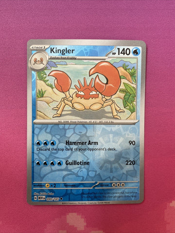 Pokemon Card Kingler Scarlet & Violet 151 Reverse Holo 099/165 Near Mint