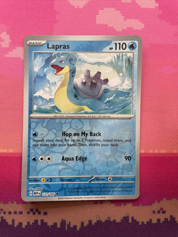 Pokemon Card Lapras Scarlet & Violet 151 Reverse Holo 131/165 Near Mint