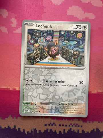 Pokemon Card Lechonk Obsidian Flames Reverse Holo 181/197 Near Mint