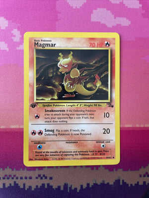 Pokemon Card Magmar Fossil 1st Edition Uncommon 39/62 Near Mint