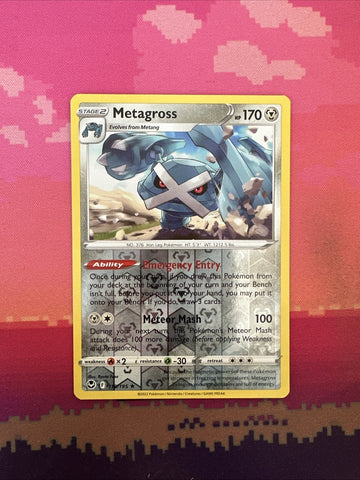 Pokemon Card Metagross Silver Tempest Reverse Holo Rare 119/195 Near Mint