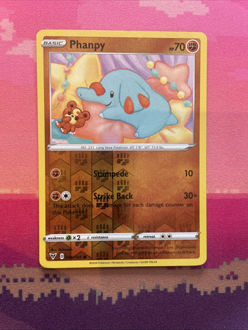 Pokemon Card Phanpy Vivid Voltage Reverse Holo 086/185 Near Mint